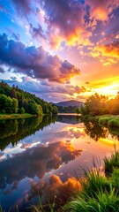 Serene sunset over a lake (2)