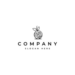 abstract citrus fruit illustration picture with line art logo design style