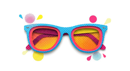 Colorful Pop Art Sunglasses with Layered Design