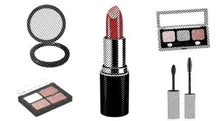 Stylish Cosmetic Set in Dotted Style