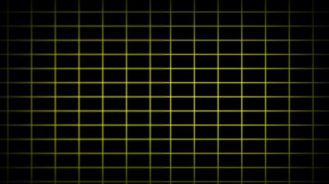 Animated grid motion video animation. Yellow grid pattern background moving from right to left