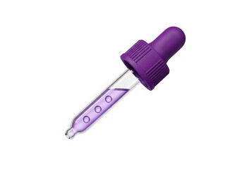 3d icon of purple dropper with liquid isolated on transparent background