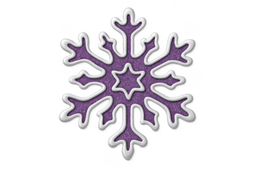 Purple glitter snowflake christmas winter decoration transparent background