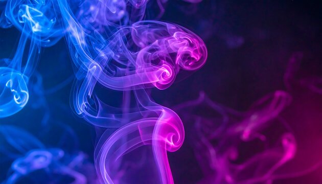 Vibrant smoke swirls in neon hues