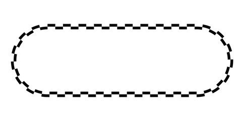 Black and white checkered rectangular frame. Square racing checkerboard pattern. Chessboard geometric pattern. Rally checkerboard pattern. Finish racing frame. Vector illustration on white background