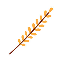 autumn leaf with branch icon illustration on transparent background