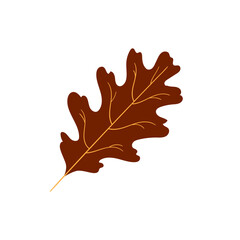 autumn leaf flat icon illustration on transparent background