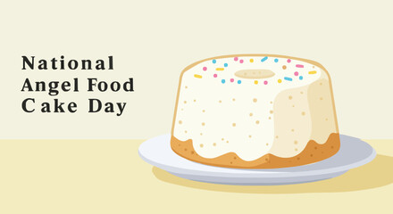 Vector illustration national angel food cake day