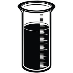 graduated cylinder with measurement liquid volume .eps