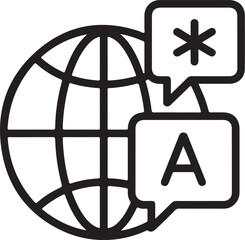 Global communication and language translation concept with globe and speech bubbles