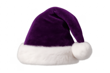 Purple velvet santa hat with white fur