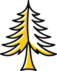 Obraz premium pine tree silhouette on white background.eps