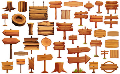 木製看板ベクターイラストセット