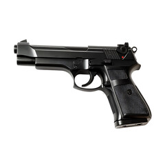 Black pistol firearm isolated on background (PNG)