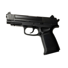 Black pistol firearm isolated on background (PNG)