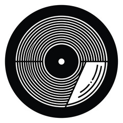 vinyl record minimal line icon music disc symbol o.eps