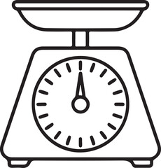 Vintage kitchen scale illustration drawing isolated on white background