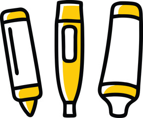 whiteboard marker set  isolated on white backgroun.eps