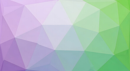 Abstract geometric background with triangles in green and purple colors isolated on white background