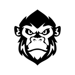 Gorilla face Logo vector clipart Monkey head mascot. Gorilla head icon, wildlife primate ape symbol.