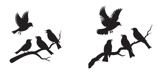 Decorative Nature Bird Icon Set
