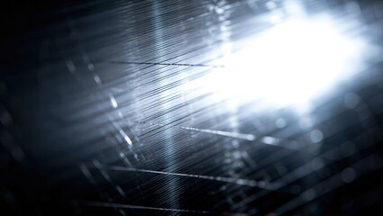 Obraz premium Abstract Macro of Dark Fibers with Bright Light Burst and Bokeh