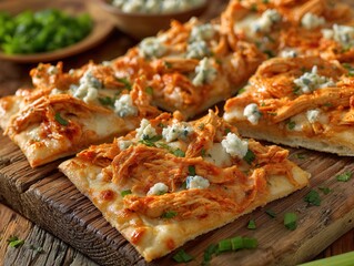 Delicious BBQ Chicken Flatbread Pizza with Blue Cheese and Fresh Herbs