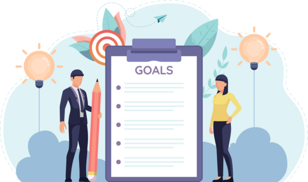 Goal Setting Checklist with Business People on Transparent Background - Powered by Adobe