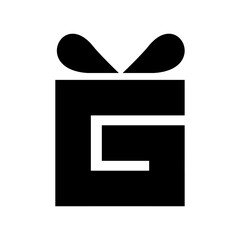 Gift Box with Letter G Logo Symbol
