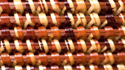 Intricate woven basket detail with alternating brown and beige s