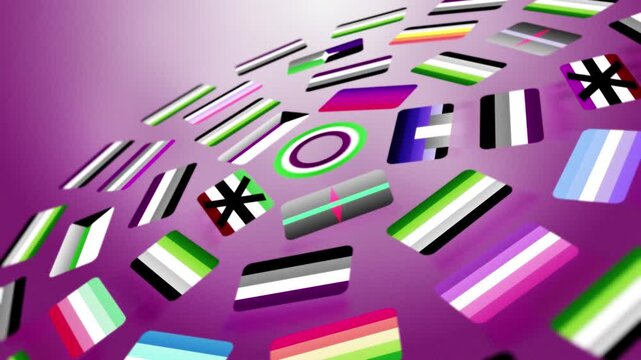 Asexual and Aromantic Flags in Spinning Rings, AroAce Pride Concept