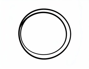 Abstract Black Circle Frame on White Background