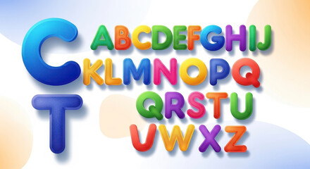 Fototapeta premium Colorful Textured Alphabet Letters For Early Childhood Education And Learning