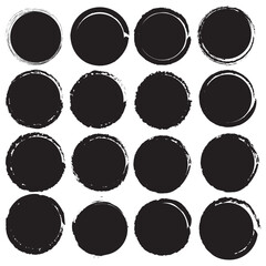 Set of grunge circle brush. Grunge banner collection. Vector