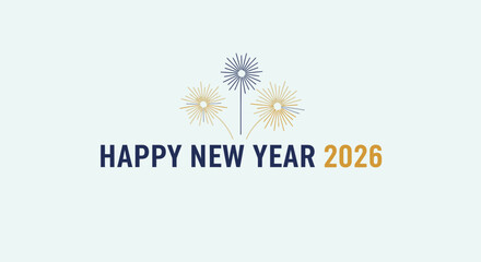 Minimalist Celebration Event New Year 2026 with Firework Elegant Display