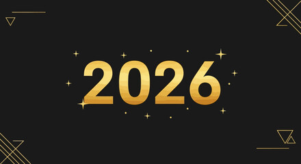Elegant Golden 2026 Year Number with Sparkle Celebration Event Background