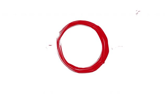  red circle mark brush effect animation