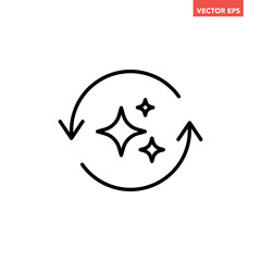 Single round regenerate line icon, simple artificial intelligence prompt cycle flat design vector pictogram, infographic interface elements for app logo web button ui isolated on white background