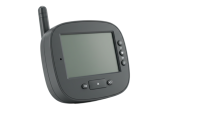 Compact Portable Baby Monitor with Screen and Antenna.