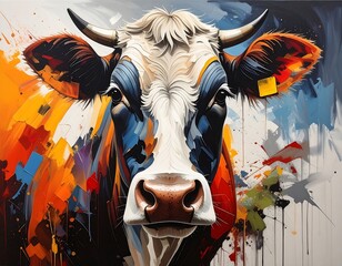 Colorful cow portrait