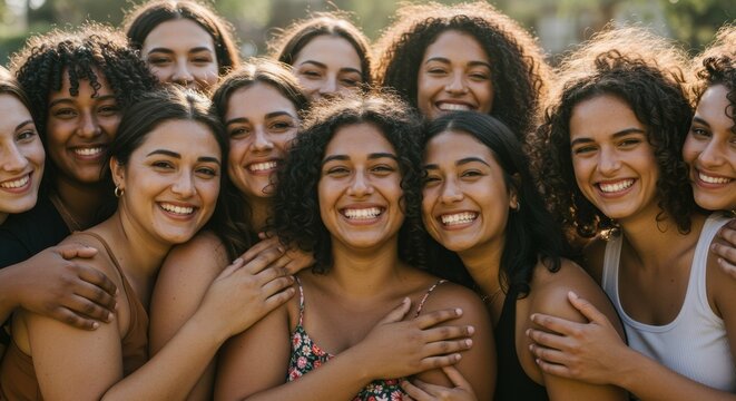 Celebrating friendship and unity outdoor gathering group natural setting joyful connection