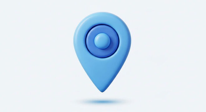 3D Blue Location Pin Icon For Maps And Navigation Applications
