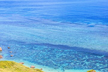 青空と海が広がる宮古島 比嘉ロードパークの昼の風景