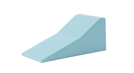 Light Blue Foam Wedge Ramp for Therapy or Exercise.