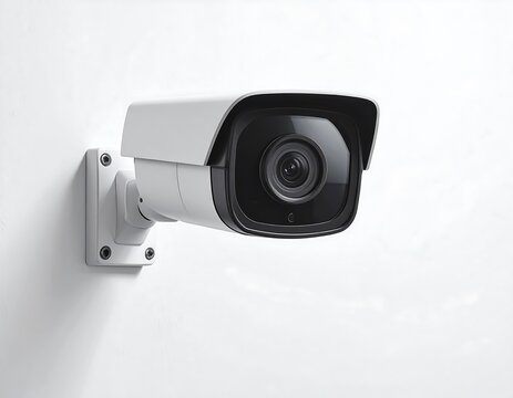 Modern security camera mounted on a wall