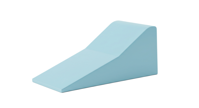 Light Blue Foam Wedge Ramp for Therapy or Exercise.
