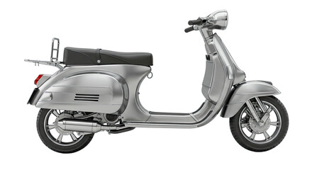 Silver Retro Scooter Classic Design Stylish Transportation.