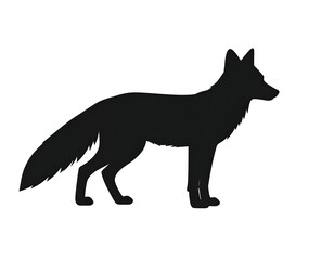 Side profile of a black fox silhouette