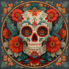 mexican sugar skull illustration