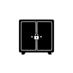 Closed Safe Locker Vector Icon